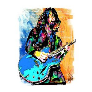 Dave Grohl Foo Fighters Guitar Hard Rock Music Poster Print Wall Art 13x19